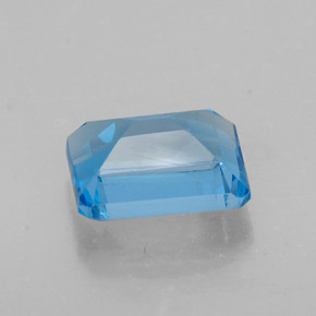 Topazio naturale blu da 2,18 ct, taglio smeraldo, VS