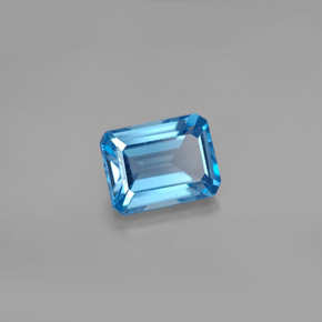 Topazio naturale blu da 2,06 ct, taglio smeraldo, VS