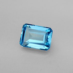 Topazio naturale blu da 2,25 ct, taglio smeraldo, VS
