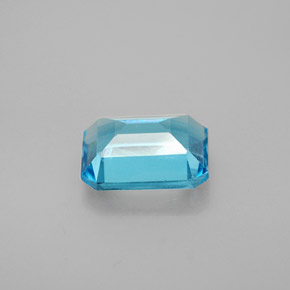 Topazio naturale blu da 2,05 ct, taglio smeraldo, VS