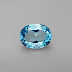 Topazio naturale blu da 2,33 ct, taglio ovale, VVS