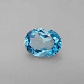 Topazio naturale blu da 2,33 ct, taglio ovale, VVS