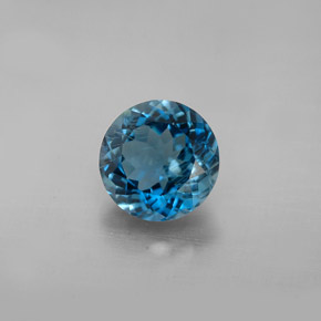 Topazio naturale blu da 2,55 ct, taglio rotondo, VS-SI