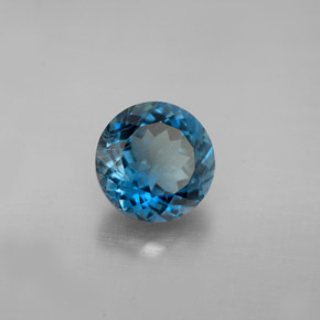 Topazio naturale blu da 2,55 ct, taglio rotondo, VS-SI