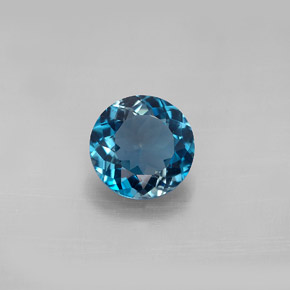 Topazio naturale blu da 2,22 ct, taglio rotondo, VVS-VS