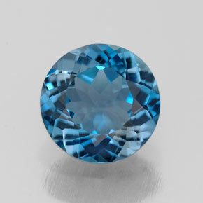 Topazio naturale blu da 2,09 ct, taglio rotondo, VS