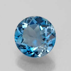 Topazio naturale blu da 2,09 ct, taglio rotondo, VS