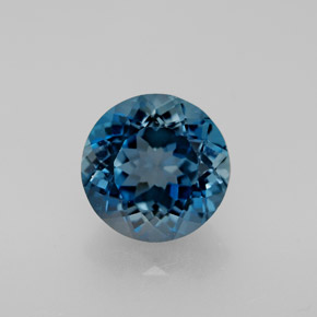 Topazio naturale blu da 2,66 ct, taglio rotondo, VVS-VS