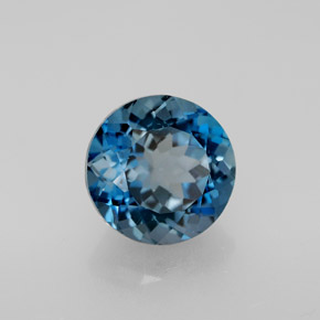 Topazio naturale blu da 2,66 ct, taglio rotondo, VVS-VS