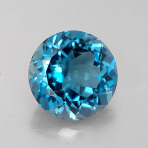 Topazio naturale blu da 2,33 ct, taglio rotondo, VVS-VS
