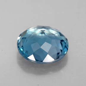 Topazio naturale blu da 1,95 ct, taglio rotondo, VVS-VS