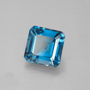 Topazio naturale blu da 3,26 ct, taglio smeraldo, VS