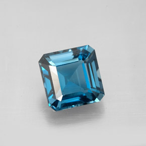 Topazio naturale blu da 3,24 ct, taglio smeraldo, VVS-VS