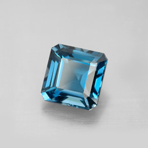 Topazio naturale blu da 3,24 ct, taglio smeraldo, VVS-VS