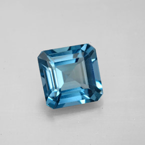 Topazio naturale blu da 2,83 ct, taglio smeraldo, VVS-VS