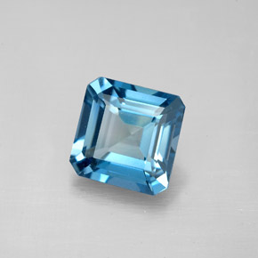 Topazio naturale blu da 2,83 ct, taglio smeraldo, VVS-VS