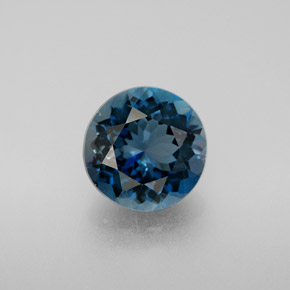 Topazio naturale blu da 2,94 ct, taglio rotondo, VVS-VS