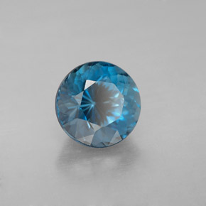 Topazio naturale blu da 2,56 ct, taglio rotondo, VVS-VS