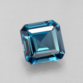 Topazio naturale blu da 2,06 ct, taglio smeraldo, VVS-VS