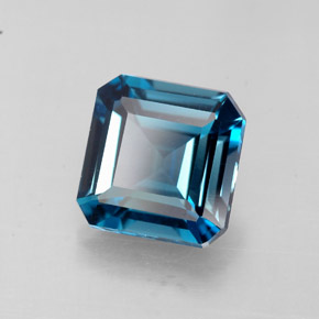 Topazio naturale blu da 2,06 ct, taglio smeraldo, VVS-VS