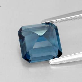 Topazio naturale blu da 2,06 ct, taglio smeraldo, VVS-VS