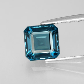 Topazio naturale blu da 1,66 ct, taglio smeraldo, VVS-VS