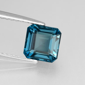 Topazio naturale blu da 1,66 ct, taglio smeraldo, VVS-VS