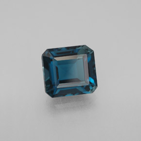 Topazio naturale blu da 2,49 ct, taglio smeraldo, VVS-VS