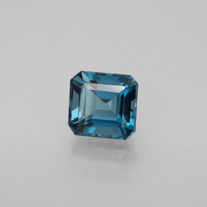 Topazio naturale blu da 2,14 ct, taglio smeraldo, VVS-VS