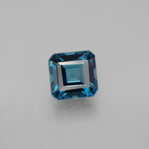 Topazio naturale blu da 1,93 ct, taglio smeraldo, VS