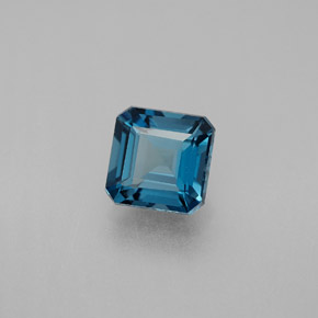 Topazio naturale blu da 1,93 ct, taglio smeraldo, VS