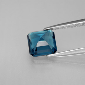 Topazio naturale blu da 1,93 ct, taglio smeraldo, VS
