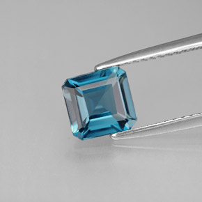 Topazio naturale blu da 1,45 ct, taglio smeraldo, VS