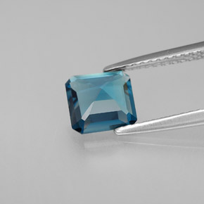 Topazio naturale blu da 1,45 ct, taglio smeraldo, VS