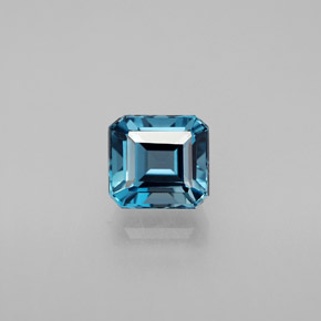 Topazio naturale blu da 1,85 ct, taglio smeraldo, VVS-VS