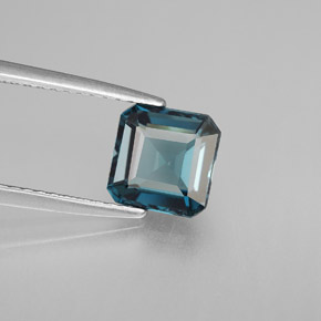 Topazio naturale blu da 1,83 ct, taglio smeraldo, VVS-VS