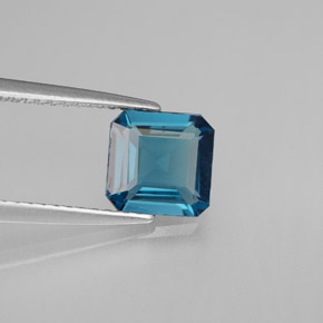 Topazio naturale blu da 1,43 ct, taglio smeraldo, VVS-VS