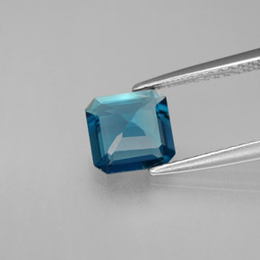 Topazio naturale blu da 1,43 ct, taglio smeraldo, VVS-VS