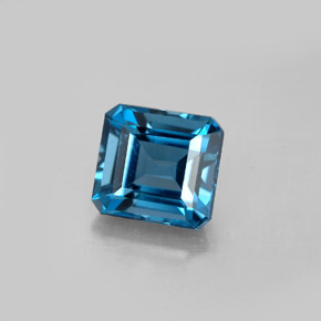 Topazio naturale blu da 2,96 ct, taglio smeraldo, VVS-VS