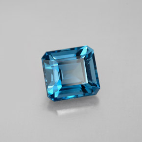 Topazio naturale blu da 2,96 ct, taglio smeraldo, VVS-VS