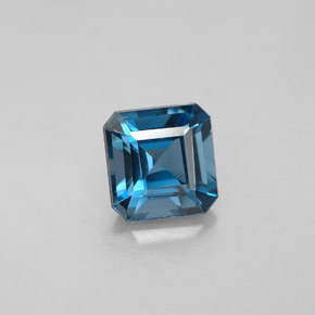 Topazio naturale blu da 2,28 ct, taglio smeraldo, VVS-VS