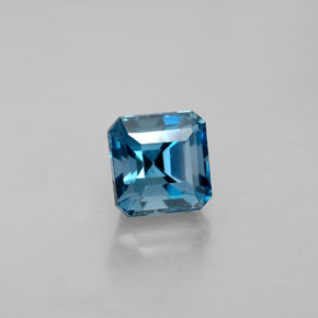 Topazio naturale blu da 1,87 ct, taglio smeraldo, VVS-VS