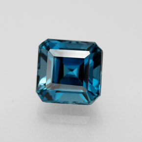 Topazio naturale blu da 2,38 ct, taglio smeraldo, VVS-VS