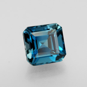Topazio naturale blu da 2,38 ct, taglio smeraldo, VVS-VS
