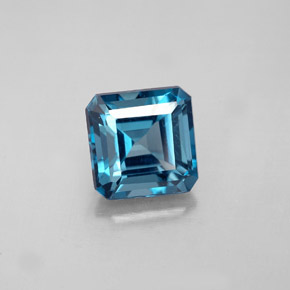 Topazio naturale blu da 2,42 ct, taglio smeraldo, VS
