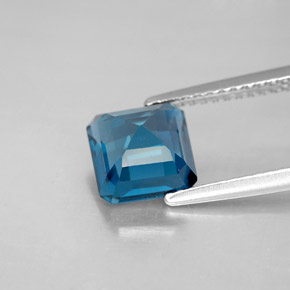 Topazio naturale blu da 2,32 ct, taglio smeraldo, VS