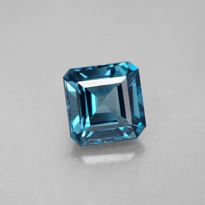 Topazio naturale blu da 2,53 ct, taglio smeraldo, VS