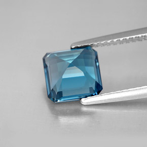 Topazio naturale blu da 2,53 ct, taglio smeraldo, VS