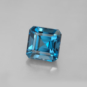 Topazio naturale blu da 2,61 ct, taglio smeraldo, VVS-VS
