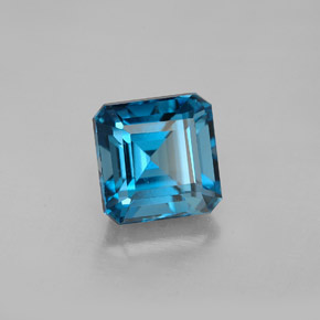 Topazio naturale blu da 2,61 ct, taglio smeraldo, VVS-VS